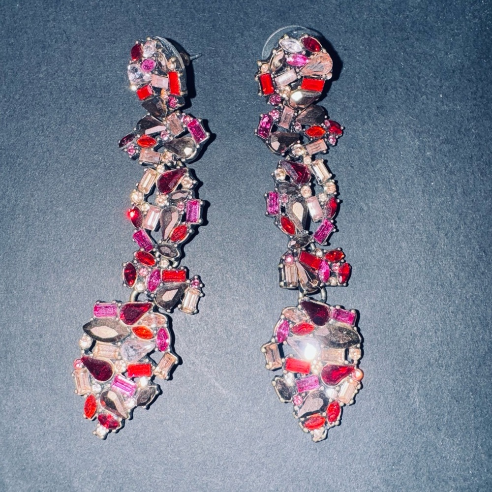 BaubleBar Red + Pink gem statement earrings